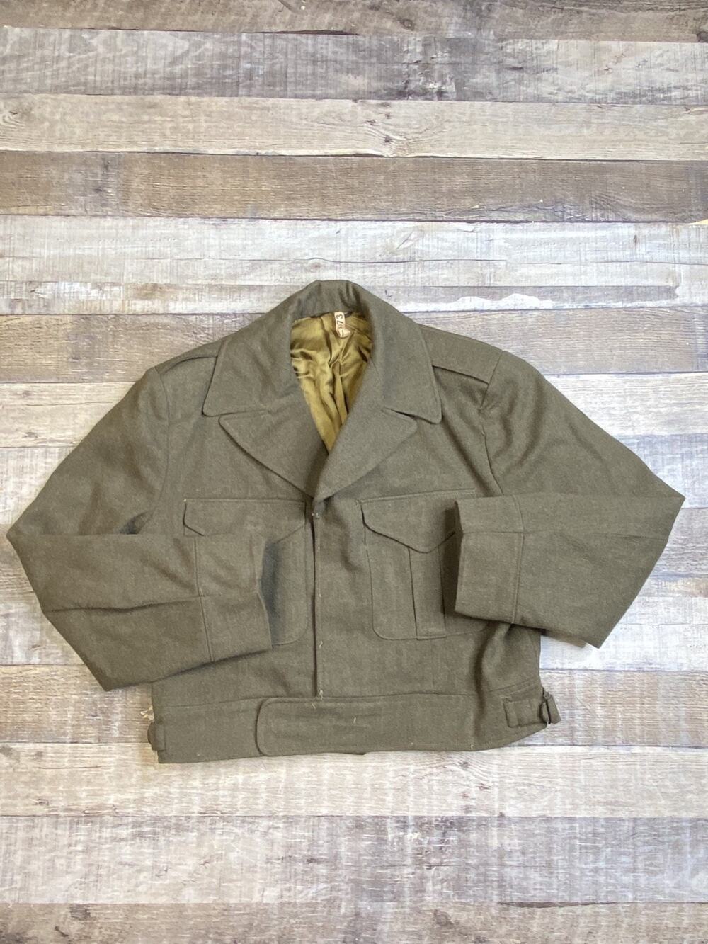 Vintage 50s Canadian Army Battledress Jacket Blouse Size 18 Cadet Wool Ike 1957